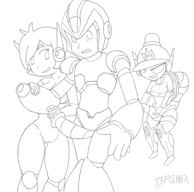 bpq00x cave_story crossover curly_brace male mega_man mega_man_x mighty_switch_force patricia_wagon