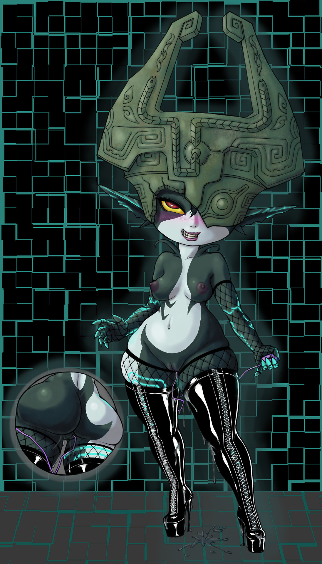 1girls, ass, boots, breasts, bubble ass, bubble butt, colored, cum, female, fishnet, huge ass, imp, imp midna, legoman, midna, pussy, smirk, the legend of zelda, thick thighs, thighs, tights, twili, twilight princess, vibrator, wide hips