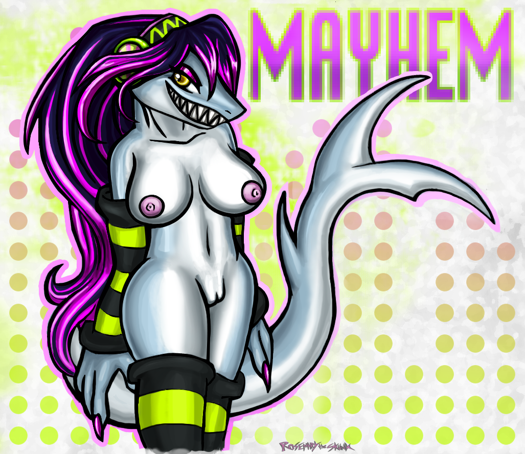 lapfox_trax mascot mayhem_(renard) rosemary-the-skunk shark