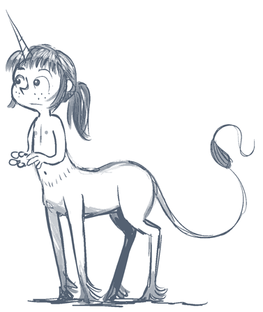 drawn female flat_chest freckles heavenly_nostrils horn monochrome phoebe ponytail solo taur webcomic