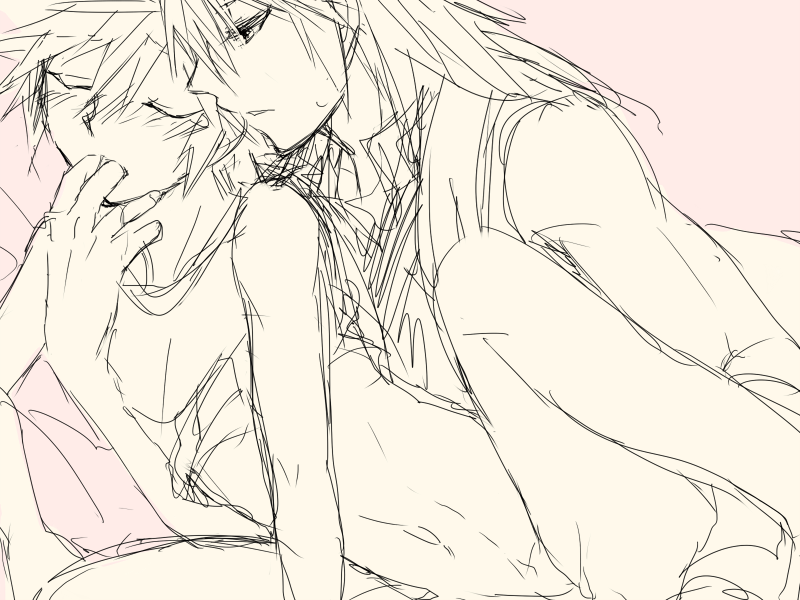 kingdom_hearts male male_only multiple_males riku sora tagme yaoi