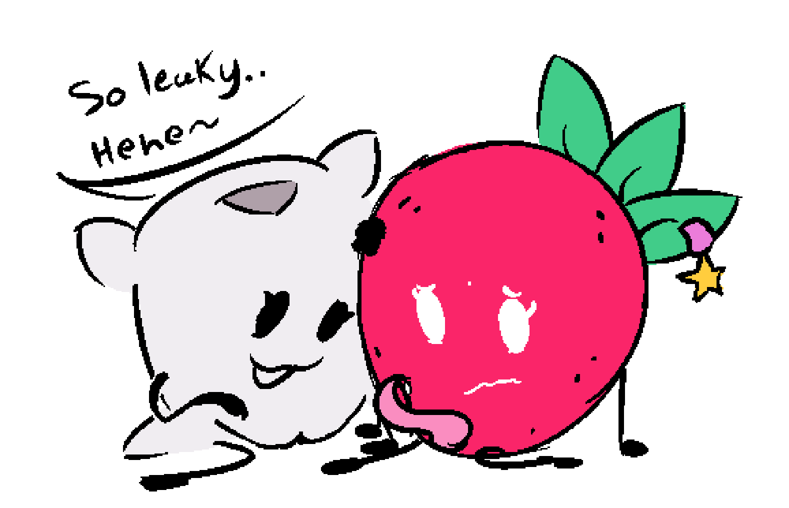 1futa, 1girls, animate inanimate, artist self-insert, artist upload, battle for bfdi, battle for dream island, berri (cosmichannah), bfb, cosmichannah, dialogue, female, female artist, futanari, hand on head, intersex, jacknjellify, jnj, object show, object show community, object shows, oc x canon, osc, pillow (bfdi), self upload, shy, simple background, sitting, strawberry, teasing, tentacle, the power of two, tpot, yumeshipping