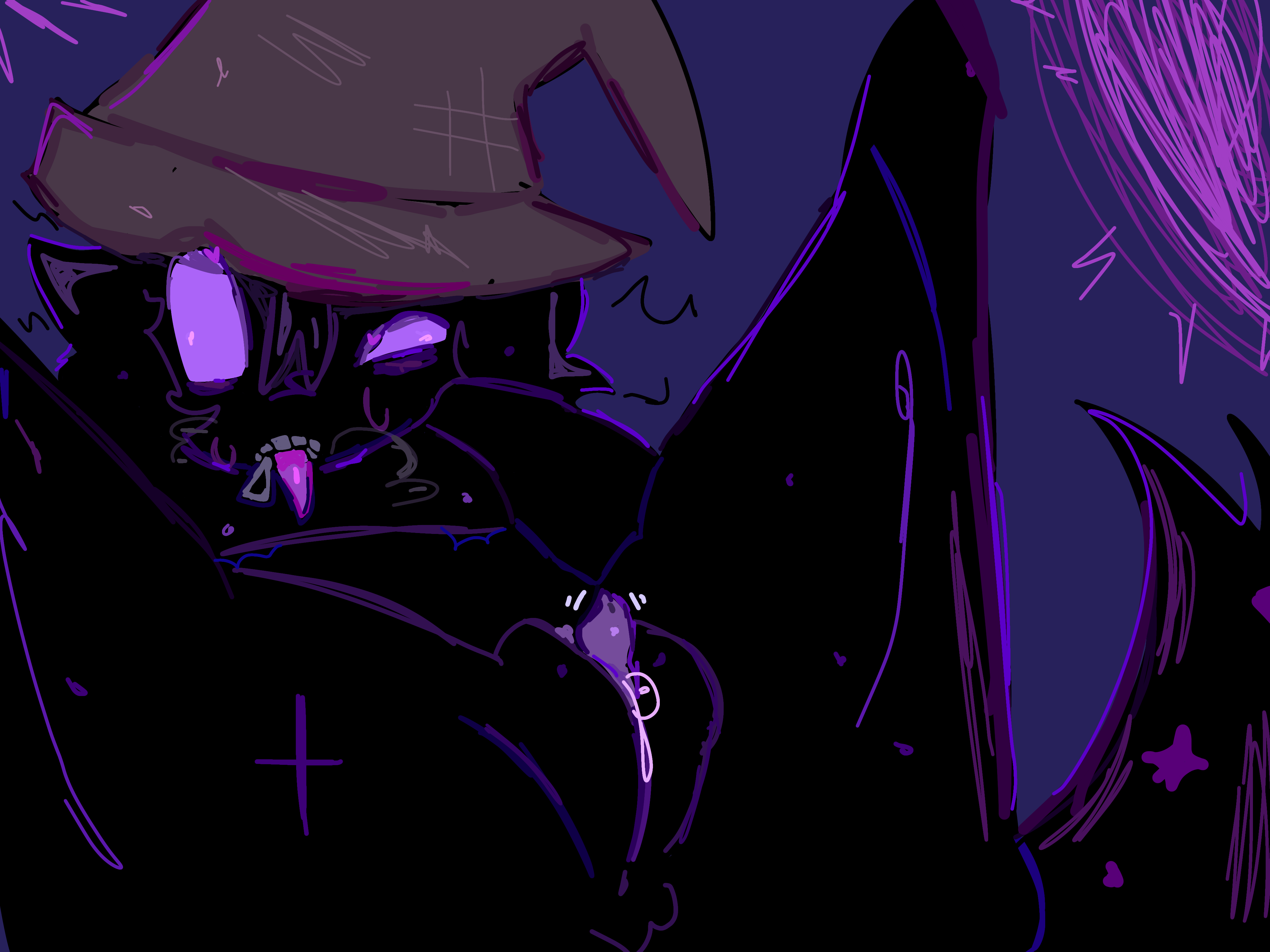 1boy, 1cuntboy, azure (forsaken), azureslut, black body, black fur, black skin, blush, clitoris, cuntboy, cuntboy only, digital media (artwork), eyes rolled up, eyes rolling back, forsaken (roblox), halodouble, heart-shaped pupils, horny, intersex, legs up, male, night, panting, purple background, purple eyes, purple tounge, pussy, pussy juice, roblox, roblox game, robloxian, self sex, self upload, shaking clitoris, solo, sparkles, sweat, tagme, tail, tentacle clit, thick ass, thick thighs, tounge out, vagina, wizard hat