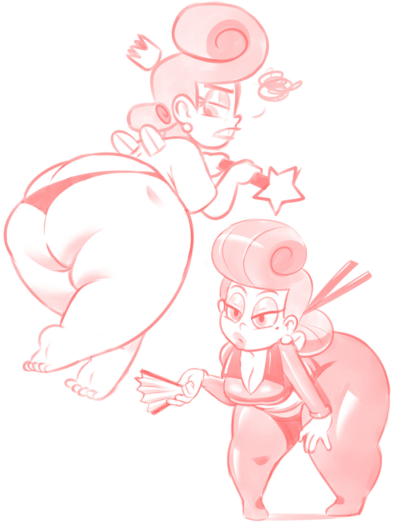 1girls, ass, big ass, crown, fairy, fairy wings, female, huge ass, panties, superspoe, the fairly oddparents, wand, wanda fairywinkle-cosma
