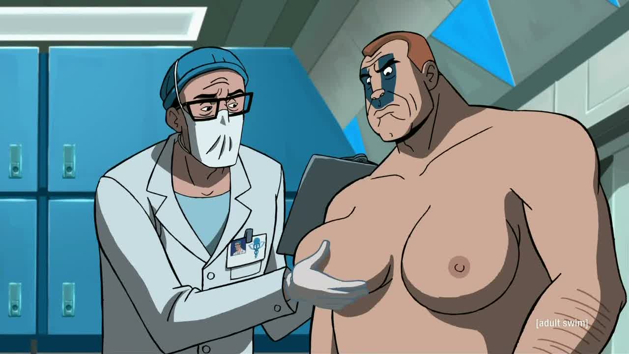 2boys breasts male_breasts nipples official_art screencap screenshot sergeant_hatred tagme venture_brothers