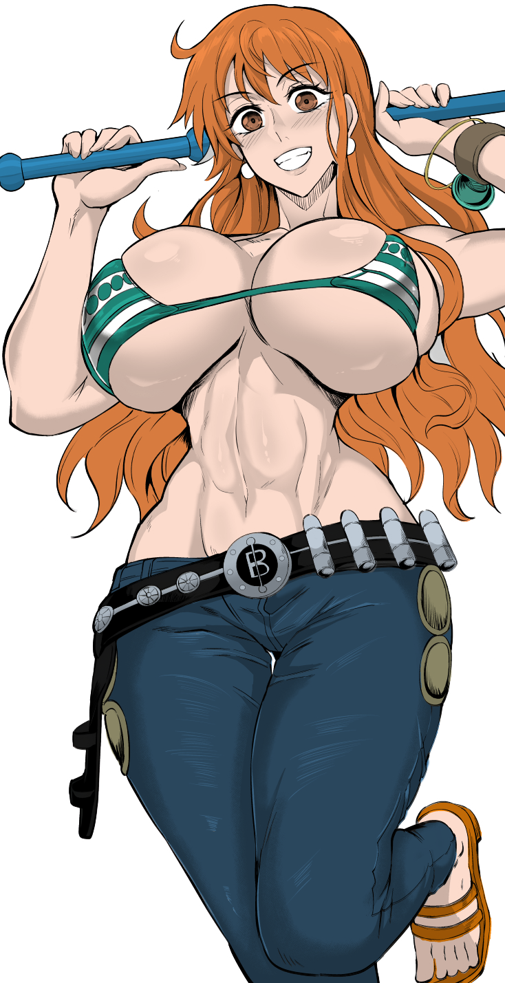 1girls 2023 ajaycolor big_breasts bikini bikini_top black_and_white clothing color color_edit colored colored_hair colored_inner_hair colored_sketch colored_skin edit female female_focus female_only huge_breasts jeans jet_puri large_breasts long_hair massive_breasts midriff monochrome nami nami_(one_piece) one_piece orange_hair post-timeskip small_waist smiling solo solo_female solo_focus standing striped_bikini thick_thighs toned toned_female tummy wide_hips