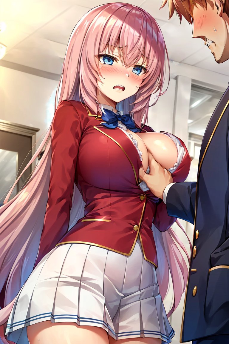 ai generated, breasts, classroom of the elite, cleavage, female, ichinose honami (cote), sex