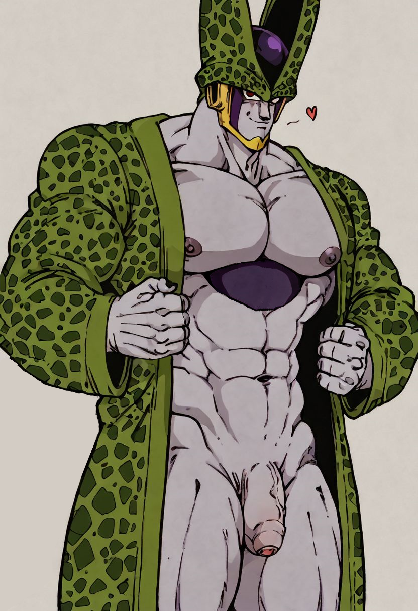 ai_generated bara bio-android_(dragon_ball) cell_(dragon_ball) dragon_ball dragon_ball_z male male_only penis perfect_cell solo