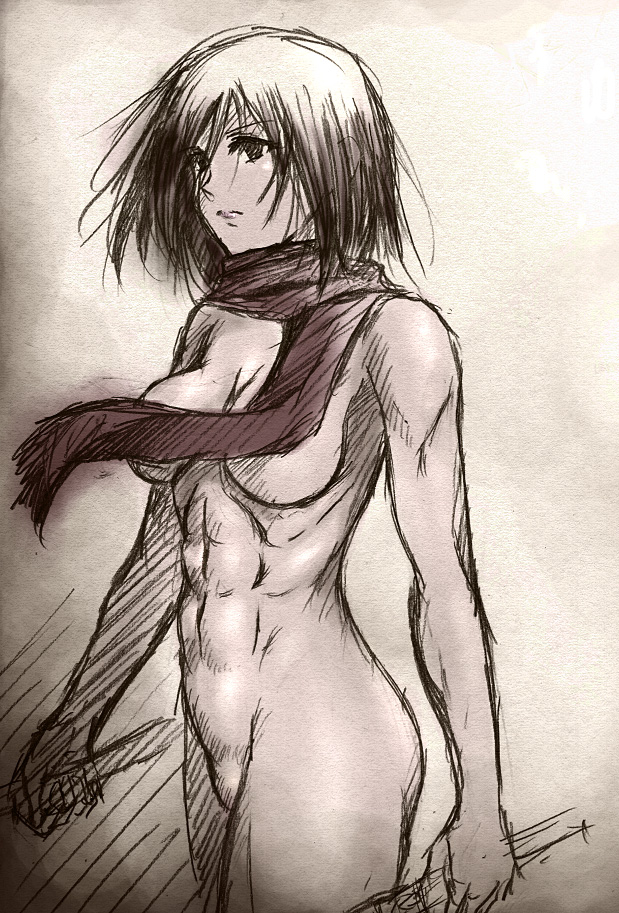 1girls attack_on_titan female female_only mikasa_ackerman solo tagme zundarepon