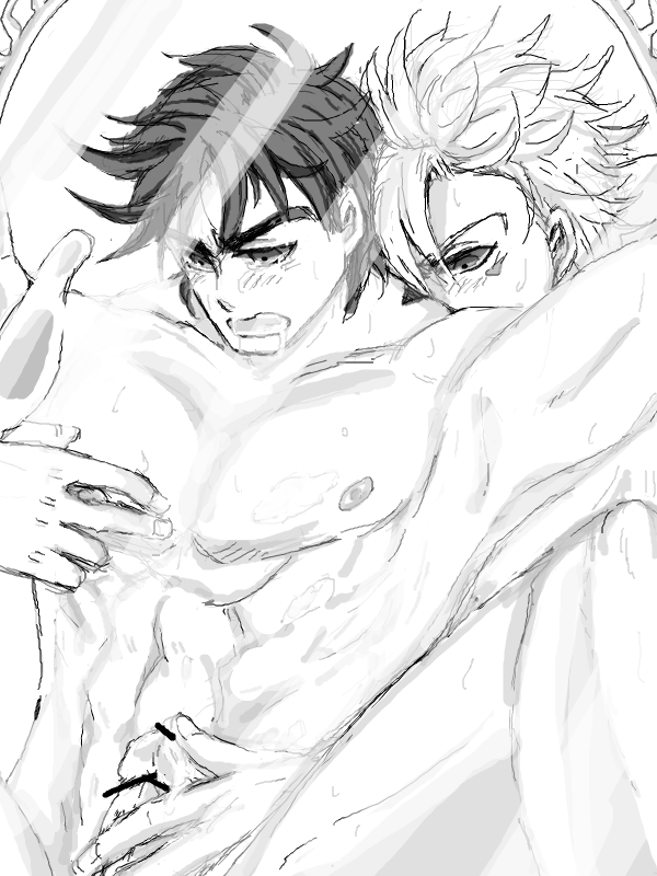 battle_tendency caesar_zeppeli censored jojo's_bizarre_adventure joseph_joestar male male_only mito_(artist) tagme yaoi