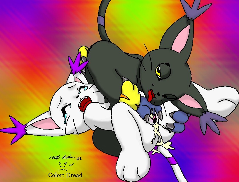 69 blackgatomon color digimon female female_only fingering fur furry furry_only gatomon interspecies multiple_females yuri