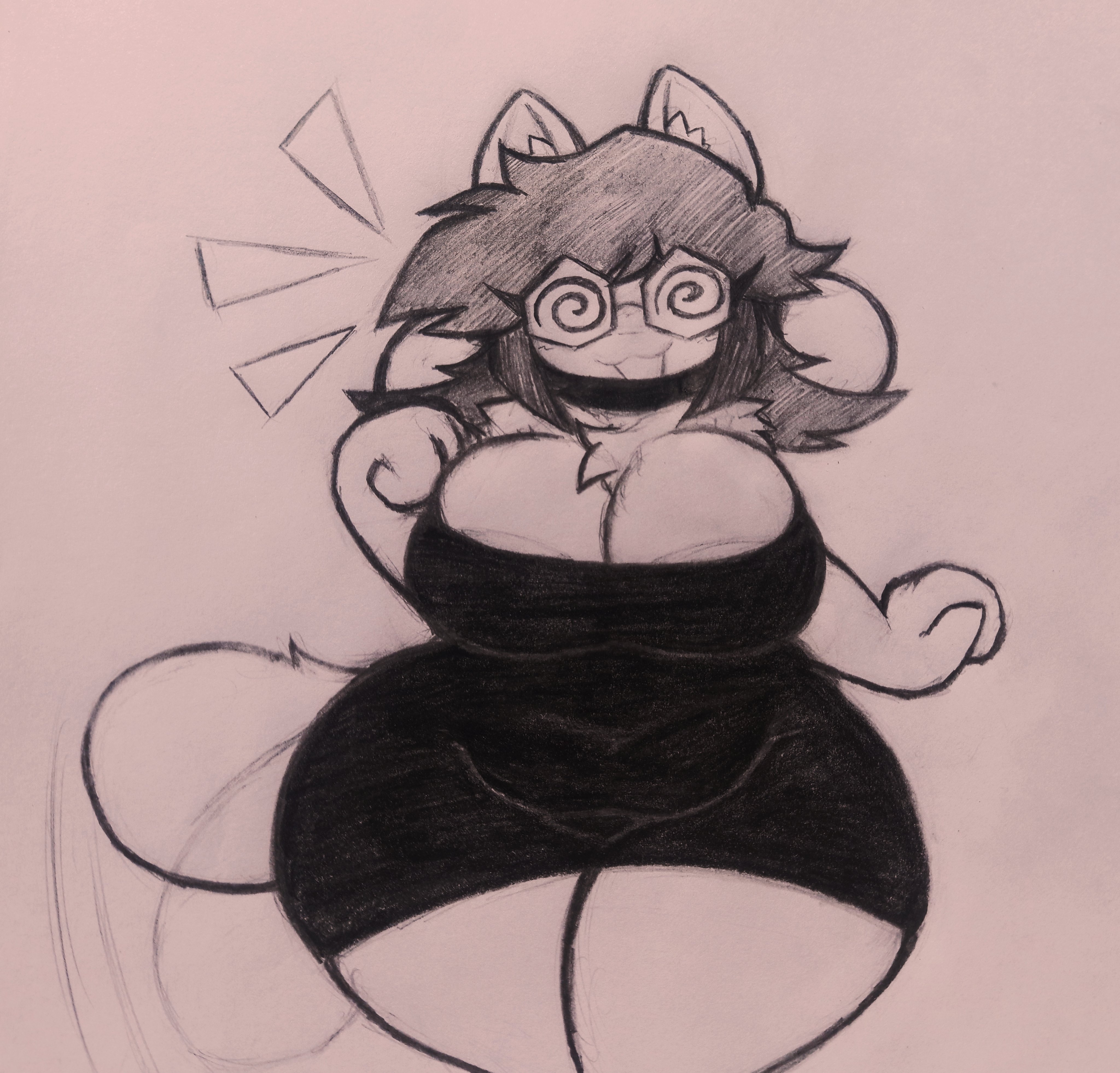 1girls, 2026, breasts, circular glasses, female, female only, glasses, oc, original character, rand0m 293, swirly eyes, swirly glasses, tagme, temmie, temmie (undertale), thighs, undertale, undertale (series)