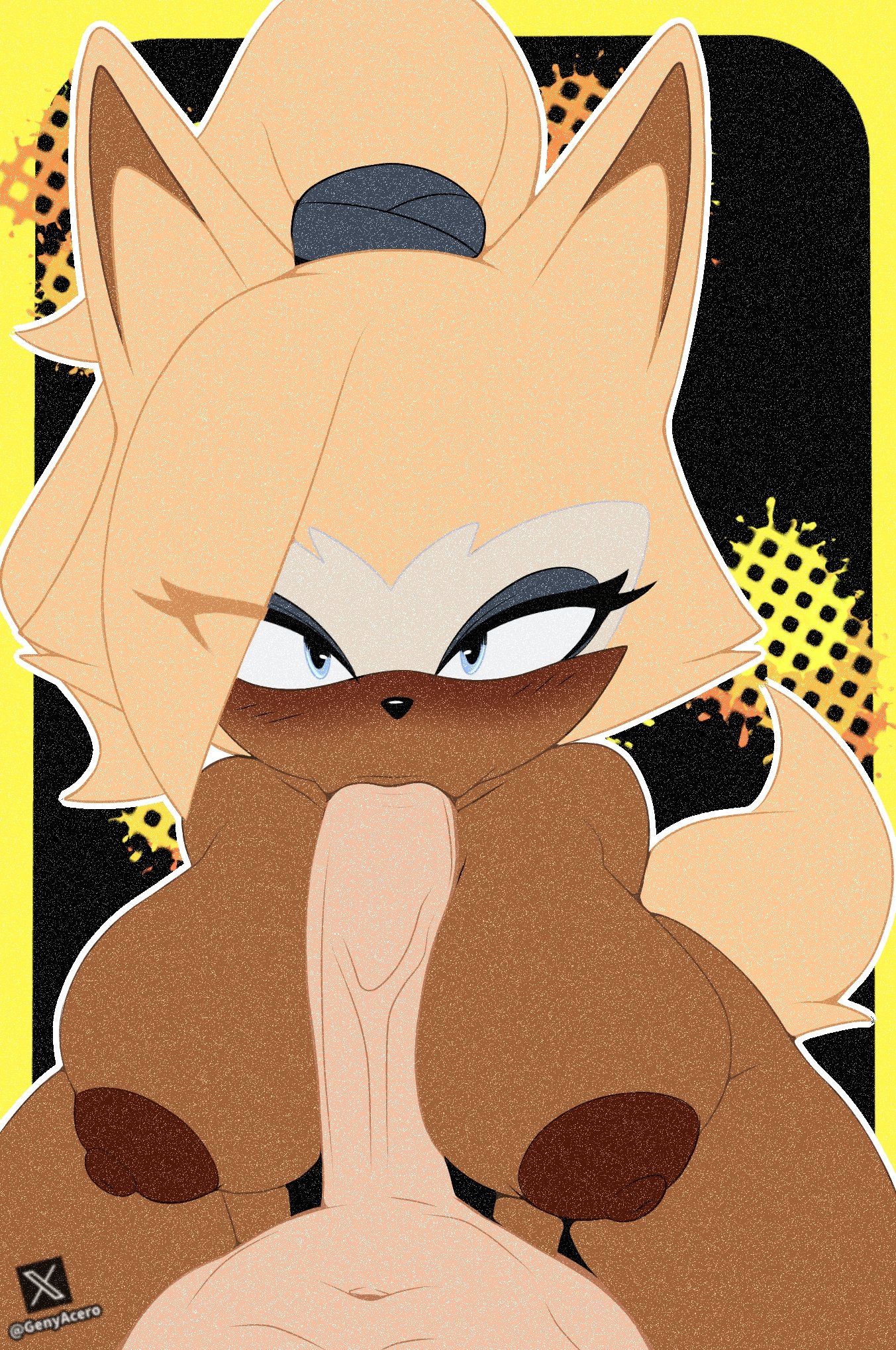 anthro, anthro female, anthro penetrating, areolae, blowjob, breasts, brown fur, fellatio, female, female focus, female penetrated, genyacero, human on anthro, idw publishing, large breasts, light skin, light-skinned male, male, male human/female anthro, male on anthro, male penetrating, male penetrating female, male/female, nipples, nude, nude female, nude male, oral, oral penetration, oral sex, partial male, sega, sonic (series), sonic the hedgehog (comics), sonic the hedgehog (idw), sonic the hedgehog (series), two-tone fur, whisper the wolf, wolf