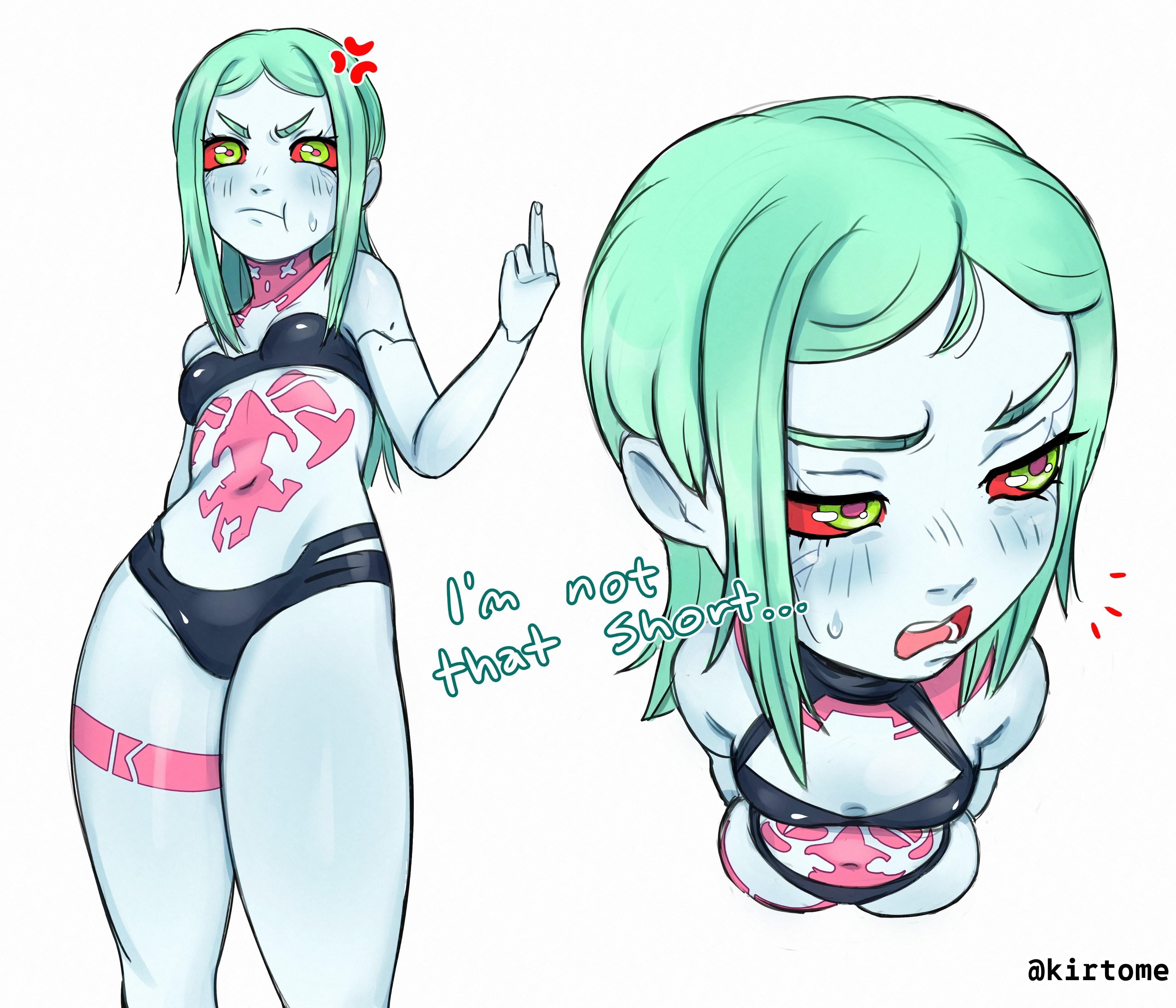 :t, 1:1, 1:1 aspect ratio, 1girls, 2d, 2d (artwork), 2d artwork, adult, adult female, arm behind back, ashamed, background, bare arms, bare belly, bare chest, bare hands, bare hips, bare legs, bare midriff, bare navel, bare shoulders, bare skin, bare thighs, belly, belly button, belly tattoo, bikini, bikini bottom, bikini only, bikini top, black bikini, black bikini bottom, black bikini top, black swimsuit, black swimwear, blank background, blue skin, blue skinned female, blue-skinned female, blush face, blush lines, blushing, blushing at viewer, blushing female, blushing lines, breasts, chest tattoo, collarbone, curvaceous, curvaceous body, curvaceous female, curvaceous figure, curvaceous hips, curvy, curvy body, curvy female, curvy figure, curvy hips, cyberpunk: edgerunners, digital, digital art, digital drawing, digital drawing (artwork), digital media, digital media (artwork), drawing, elbows, embarrassed, embarrassed expression, embarrassed female, exposed arms, exposed belly, exposed chest, exposed hips, exposed legs, exposed midriff, exposed navel, exposed shoulders, exposed skin, exposed thighs, female, female focus, female only, fingernails, fingers, flushed, flushed face, flustered, flustered female, from above, from below view, from front, front view, frown, frown eyebrows, frowning, frowning at viewer, green eyes, green hair, green-eyed female, green-haired female, groin, hand behind back, head tilt, high-angle shot, inguinal crease, inguinal ligament, kirtome, lean figure, leg tattoo, long hair, looking at viewer, looking down, looking down at viewer, looking sideways, looking to the side, low angle view, low-angle shot, mature, mature female, mature woman, middle finger, midriff, monotone background, narrow waist, navel, neck tattoo, one color background, open mouth, parted bangs, parted lips, petite, petite body, petite breasts, petite female, petite girl, petite tits, pink tattoo, plain background, pout, pouting, pouting at viewer, pouting lips, pouty lips, rebecca (edgerunners), scowl, shoulders, slender body, slender waist, slim female, slim waist, small boobs, small breasts, small tits, solid color background, solo, standing, stomach tattoo, swimsuit, swimwear, tattoo, tattoo on belly, tattoo on chest, tattoo on leg, tattoo on legs, tattoo on neck, tattoo on stomach, tattoo on thigh, tattooed, tattooed belly, tattooed chest, tattooed female, tattooed girl, tattooed leg, tattooed legs, tattooed neck, tattooed thigh, thick thighs, thighs, tilted head, tiny breasts, tiny tits, tongue, top view, turquoise hair, turquoise-haired female, upper body, upper teeth, view from below, viewed from above, viewed from below, white background, wide hips, woman