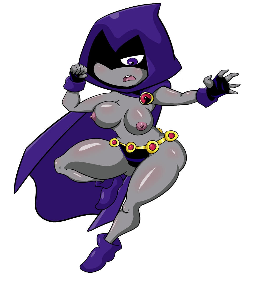 breasts dc dc_comics dcau female female_focus female_only lollipopcon nipples pussy rachel_roth raven_(dc) straight_hair suzuka_(edit) teen_titans thick_thighs thighs