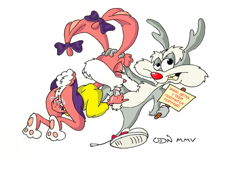 anthro babs_bunny calamity_coyote canine coyote fellatio female fur furry interspecies male mammal oral rabbit smooth_fur straight tiny_toon_adventures udn uncensored