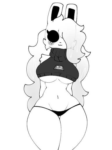 anthro, clothes, curvy, femgram, furry, geometry dash, panties, seductive look, simple background, thick thighs, thong, tits, underboob