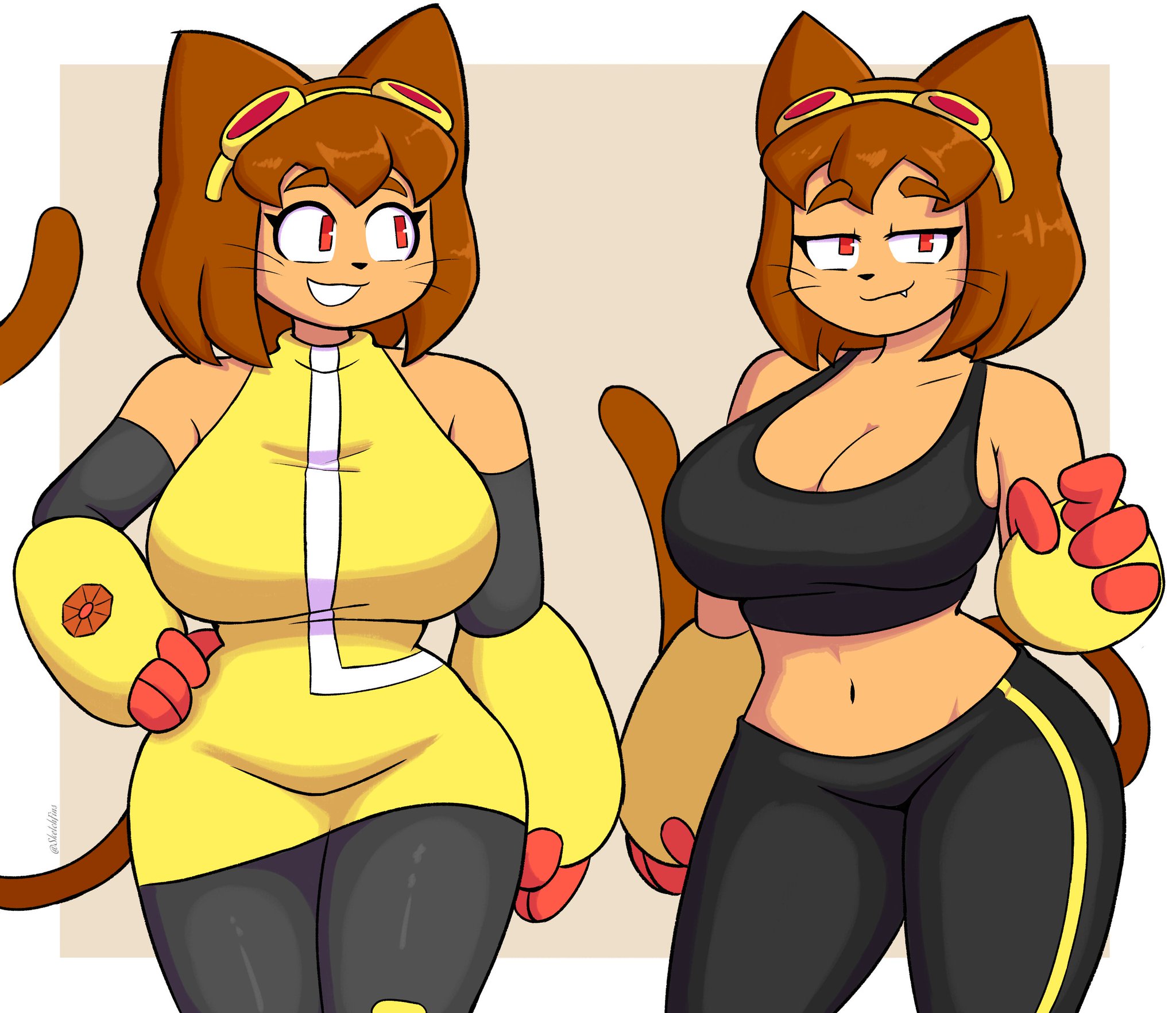 2girls, armor, big breasts, boobs, breasts, different outfits, female, female only, gameoverse, glitch productions, gym uniform, kit (gameoverse), kit bodega, sfw, sketchfins, solo, sportswear, tagme, thick breasts, thick thighs, tits