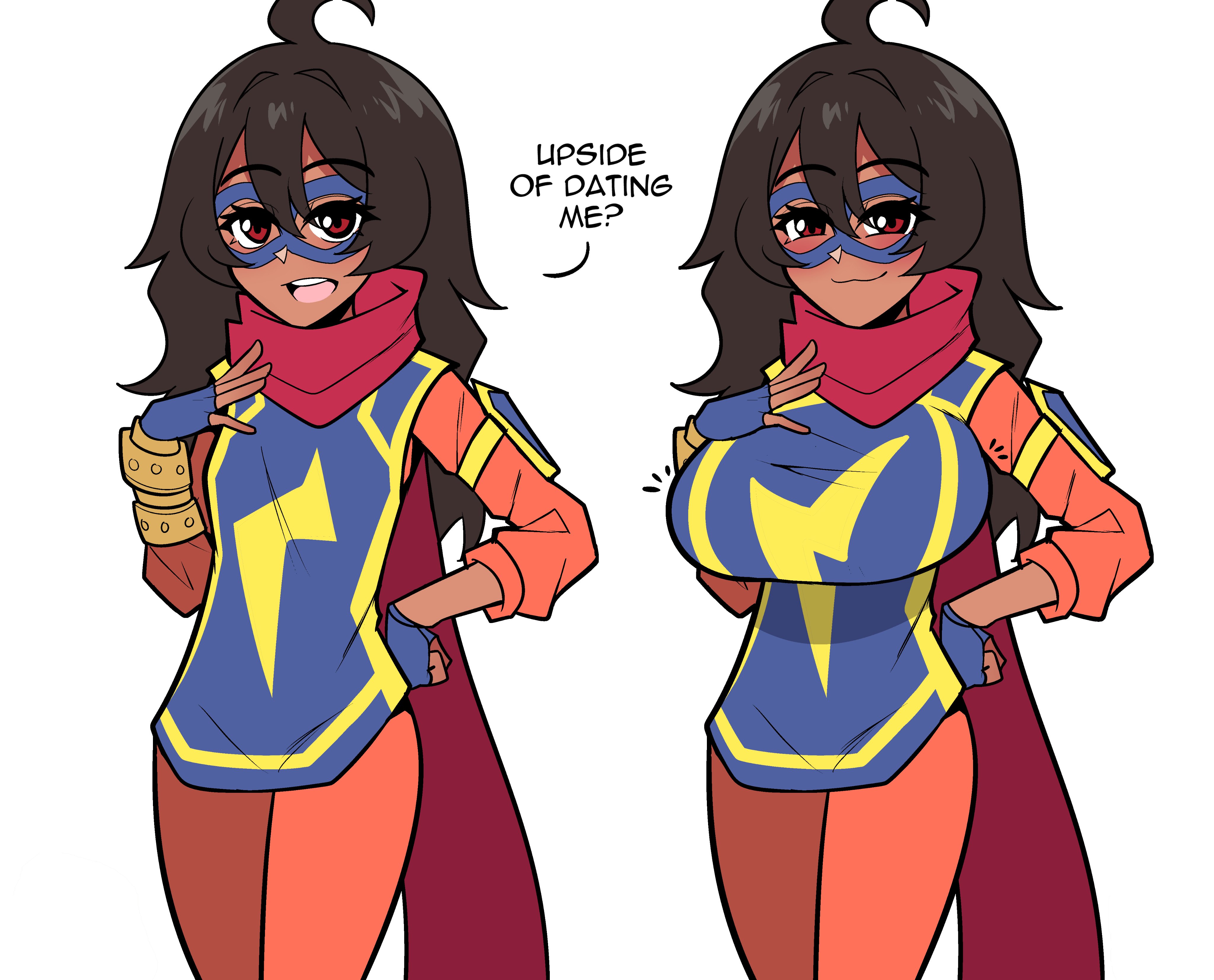 1girls, big breasts, bluebutt05, breast expansion, breasts, dark skin, dark-skinned female, expansion, female, female only, kamala khan, large breasts, marvel, marvel tokon: fighting souls, ms. marvel, ms. marvel (marvel tokon), pakistani, pakistani female, pakistani-american, solo
