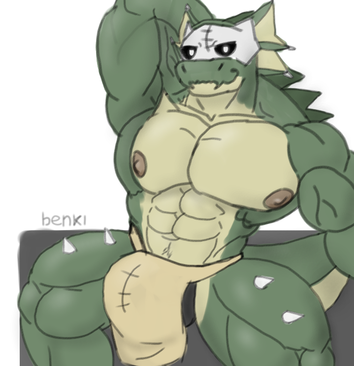 big_balls big_muscles big_penis dragon furry furry_balls furry_male furry_tail male male_only original original_character skull solo_male thorns