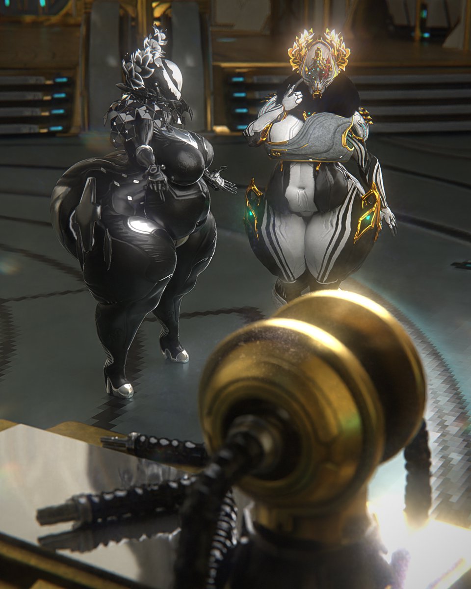 bbw big_ass big_breasts breasts bubble_butt cleavage excalibur_umbra_(warframe) female huge_ass huge_breasts imminent_inflation laurel_crown mag_(warframe) overweight qzk_forte rule_63 thick_thighs warframe wide_hips