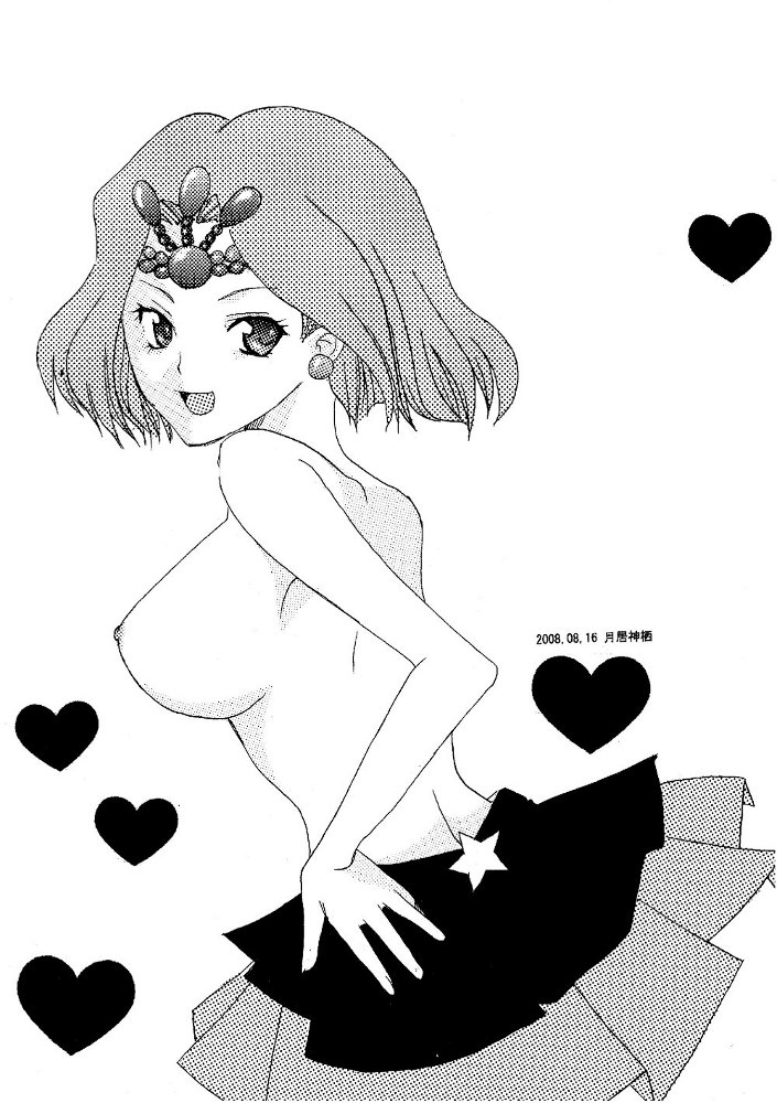 1girls 2008 bishoujo_senshi_sailor_moon breasts clothing death_busters female female_only greyscale kabosu_(pixiv572062) large_breasts medium_breasts mimete monochrome pale_skin skirt solo villainess