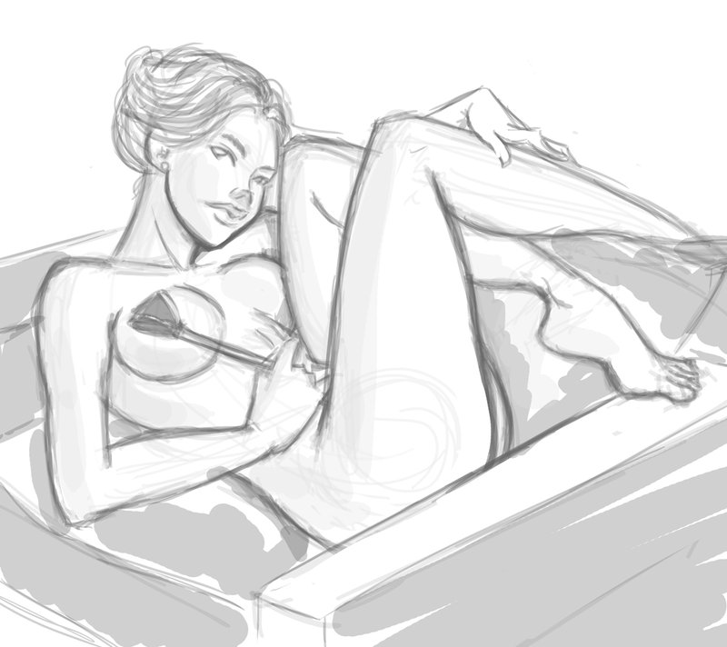 1girls breasts chair digital_media_(artwork) female female_only hand_on_leg irene_adler nude pandatails riding_crop sherlock sherlock_(tv) sketch solo