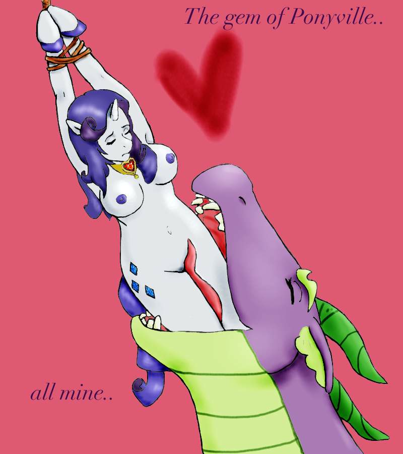 <3 breasts devouring dragon eating equine friendship_is_magic horn my_little_pony nipples rarity_(mlp) spike_(mlp) unicorn vore what