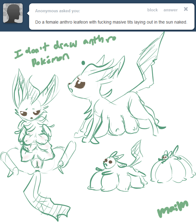 eeveelution generation_4_pokemon leafeon maim multi_breast multi_nipple nintendo pokemon pokemon_(species) tagme