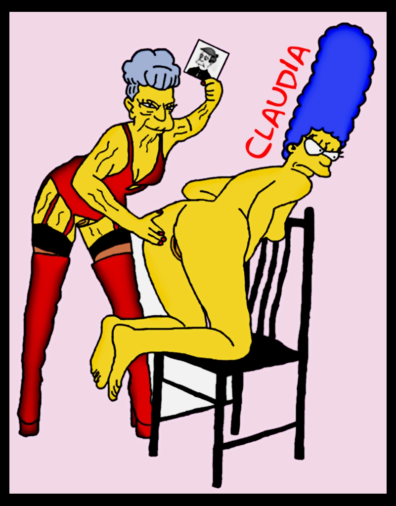 agnes_skinner ass breasts chair claudia-r color female female_only human marge_simpson multiple_females multiple_girls nude seymour_skinner tagme the_simpsons vulva yuri