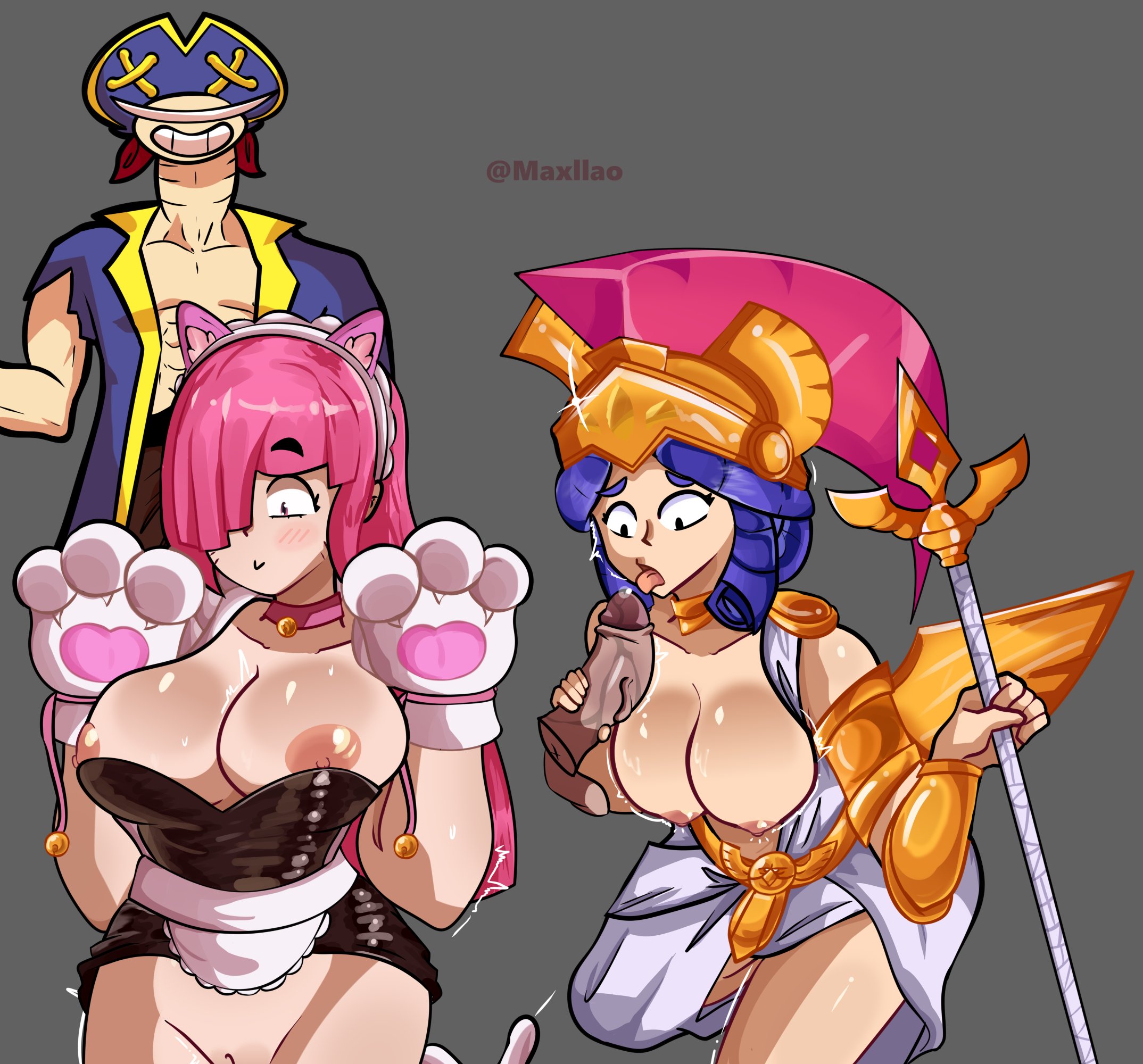 brawl stars, colette (brawl stars), doug (brawl stars), female, maxllao, pinku pawlette, piper (brawl stars)
