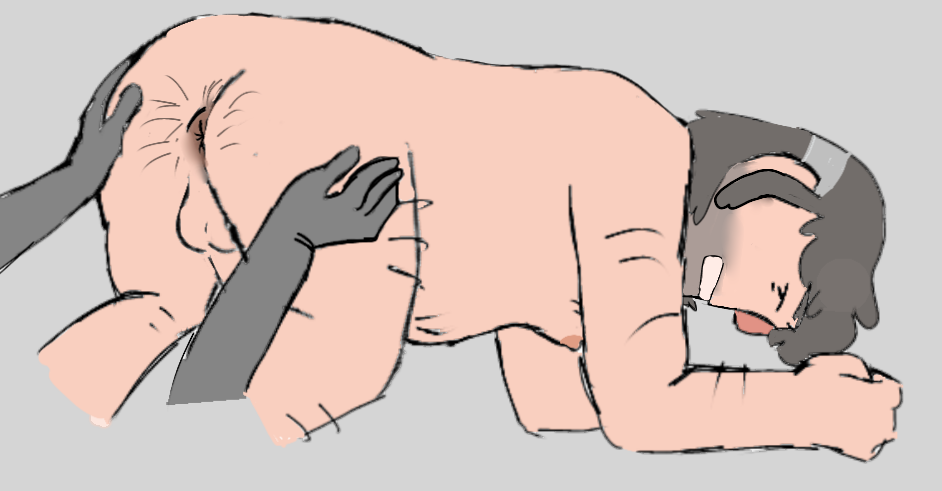 1boy 5_o'clock_shadow disembodied_hands dot_eyes gay gravity_falls grey_background hairy_ass hairy_male older_male penis self_upload silver_fox spread_butt spreading_cheeks stanford_pines unknown unknown_gender y/n