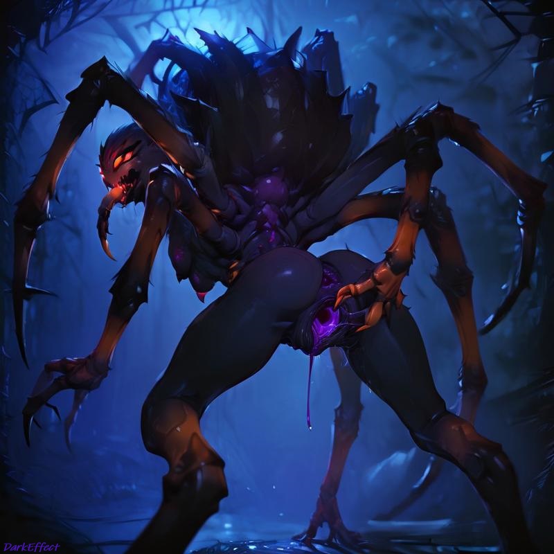 ai_generated arachnid arachnid_humanoid atlach-nacha breasts cosmic_horror darkeffect deity drider frontal_taur_genitals frontal_taur_pussy goddess horror humanoid_feet literature monster monster_girl multi_leg multi_limb nightmare_fuel nightmare_waifu nipples pussy spider spider_legs toned toned_female unusual_anatomy