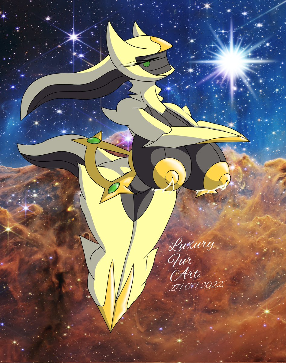 arceus busty female goddess luxury_furart milking nintendo nude nude_female pokemon pokemon_(species) shiny_pokemon