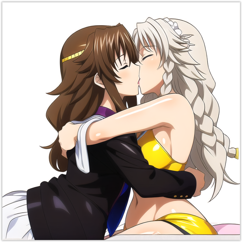 2females ai_generated grayfia_lucifuge high_school_dxd lesbian_couple lesbian_kiss lesbian_sex venelana_gremory yuri yuri yuri