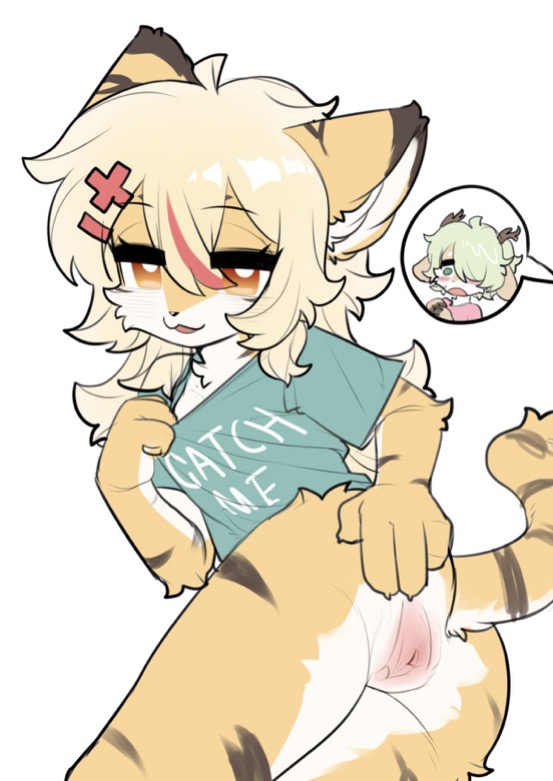 asking for sex, clothed, crayon (artist), from behind, open mouth, sexy, sexy pose, shocked, showing pussy, stretching pussy, teasing, teasing pussy, tounge out