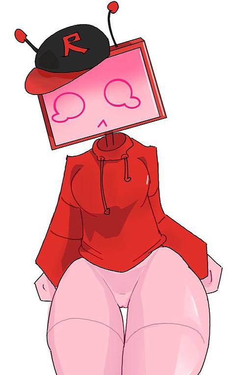 1girls, artist request, bottomless, female, forsaken (roblox), hoodie, pink eyes, purple eyes, pussy, roblox, roblox game, robloxian, small breasts, tagme, tv head, veeronica
