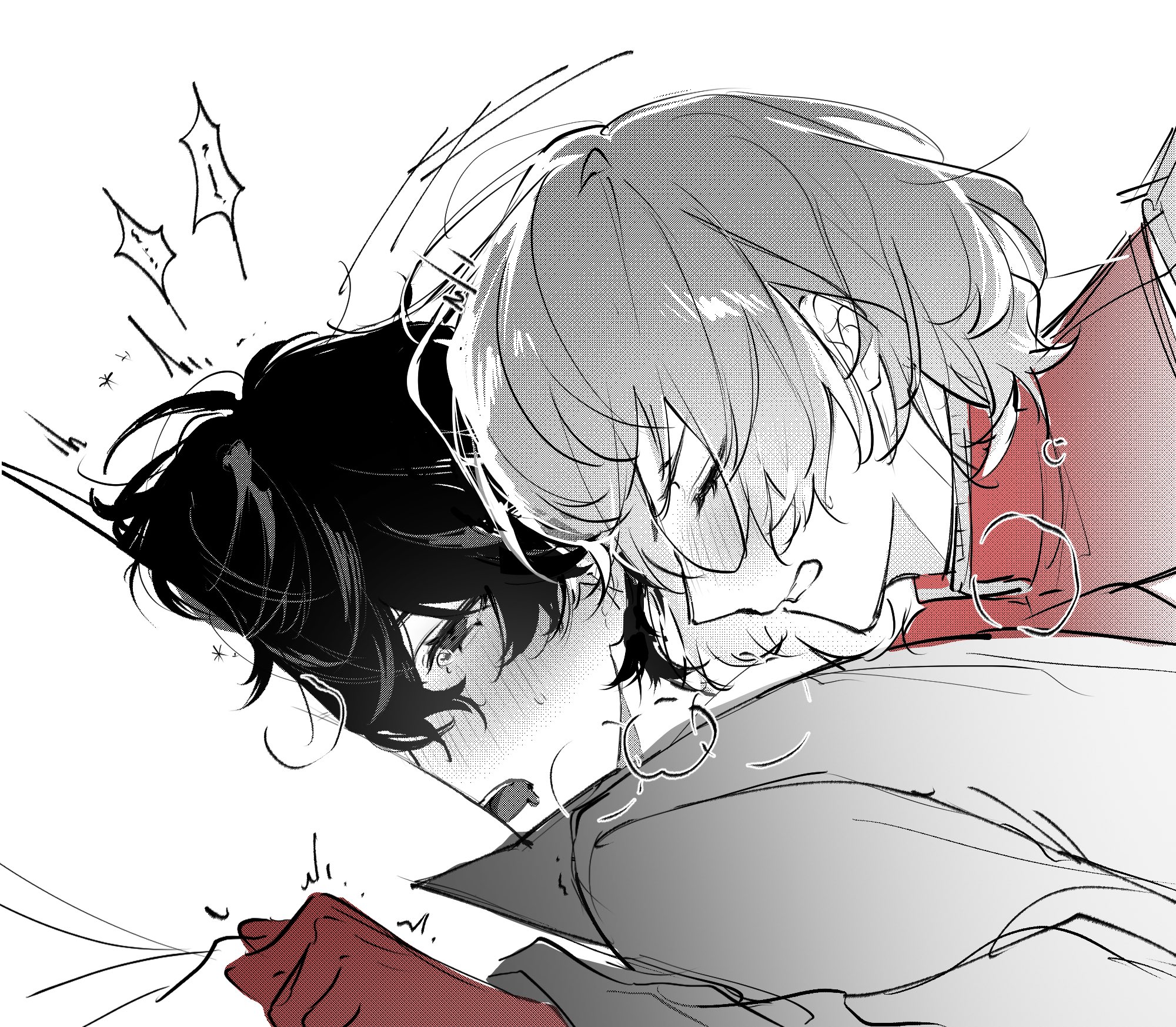 2boys, akira kurusu, face closeup, gay, goro akechi, implied sex, joker (persona), male, male only, no visible genitalia, persona, persona 5, pretty boy, ren amamiya, skinny, yaoi