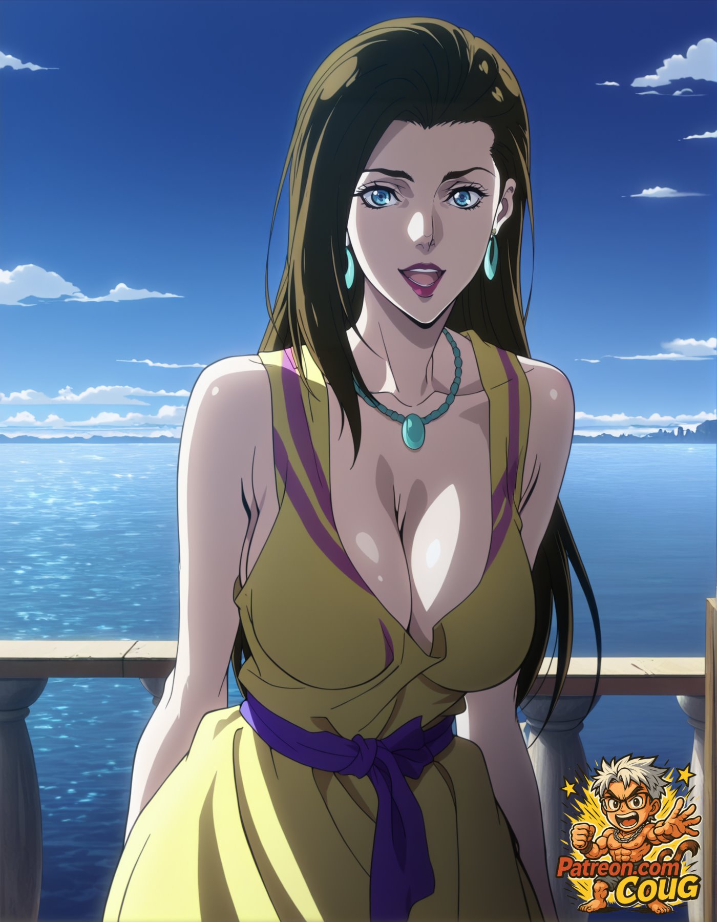 1girls, ai assisted, ai generated, battle tendency, brown hair, coug, female, female only, hair, jojo's bizarre adventure, light skin, light-skinned female, lisa lisa, long hair, stable diffusion