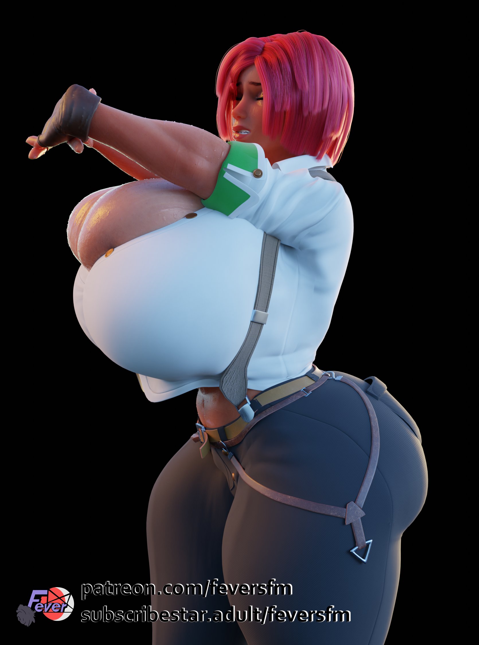1girls, 3d, 3d (artwork), big breasts, breasts, clothed, clothed female, female, female focus, female only, feversfm, giovanna (guilty gear), guilty gear, guilty gear strive, huge boobs, huge breasts, red hair, red hair female, redhead female, scrag boy (model), scrag giovanna, solo, solo female, solo focus, thick thighs, thighs