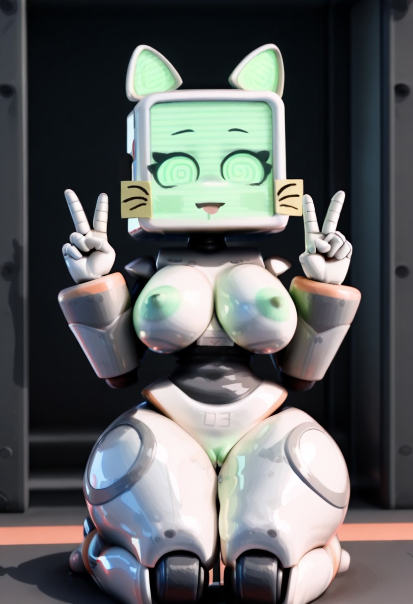 1girls @_@ ai_generated animal_ears body_writing boobs brain_drain brainwashing breasts cat_ears catgirl civitai computer_head computer_monitor computer_screen dazed drool drooling felid felid_humanoid feline female female_only happy_sub happy_trance hypnosis hypnotized legs_together looking_at_viewer mind_control on_knees open_mouth pur_03 pussy pussy_juice pussy_juice_drip robot robot_cat robot_catgirl robot_girl robot_humanoid screen_face solo solo_female solo_focus spiral_eyes submissive submissive_female tits tongue tongue_out tv tv_head v_sign wide_hips