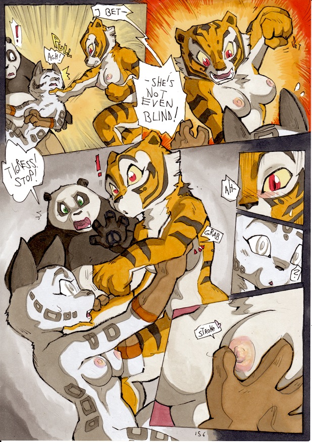 ! 2013 anthro better_late_than_never breast_grab breasts comic daigaijin english_text feline female fur furry grab kung_fu_panda male master_po_ping master_tigress nipples nude page_156 panda song_(kung_fu_panda) tiger