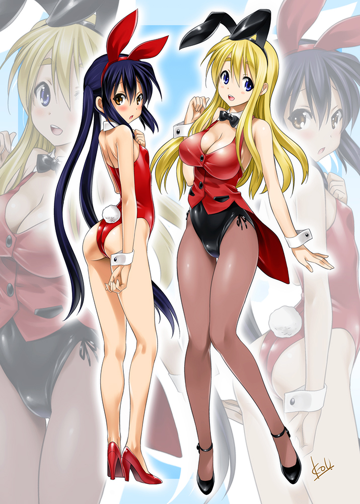 2girls artist_request azusa_nakano_(k-on!) bunny_girl bunnysuit k-on! tagme tsumugi_kotobuki_(k-on!)