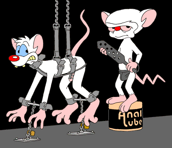 anthro bdsm biohazard_(artist) bondage bound chains furry gay male/male mammal mouse paddle pinky_(warner_brothers) pinky_and_the_brain restrained restraints rodent spanking_paddle tagme the_brain yaoi