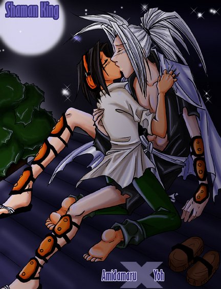 2boys amidamaru clothing male shaman_king yoh_asakura