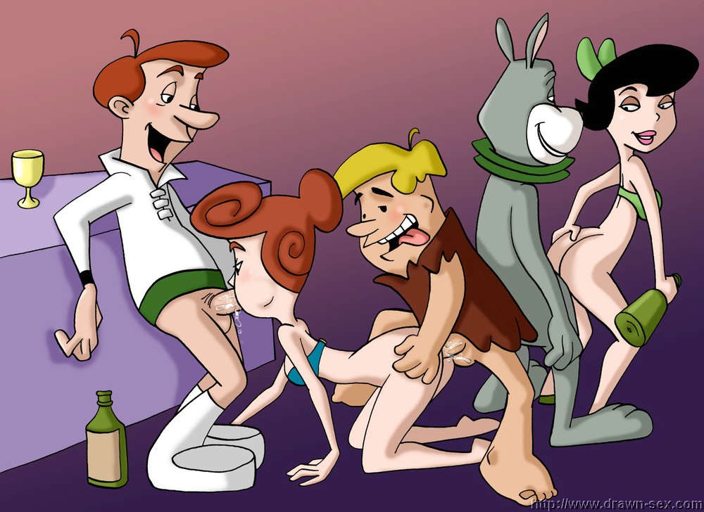 astro_the_space_mutt barney_rubble betty_rubble crossover drawn-sex.com female george_jetson hanna-barbera human male penis straight the_flintstones the_jetsons wilma_flintstone zoophilia