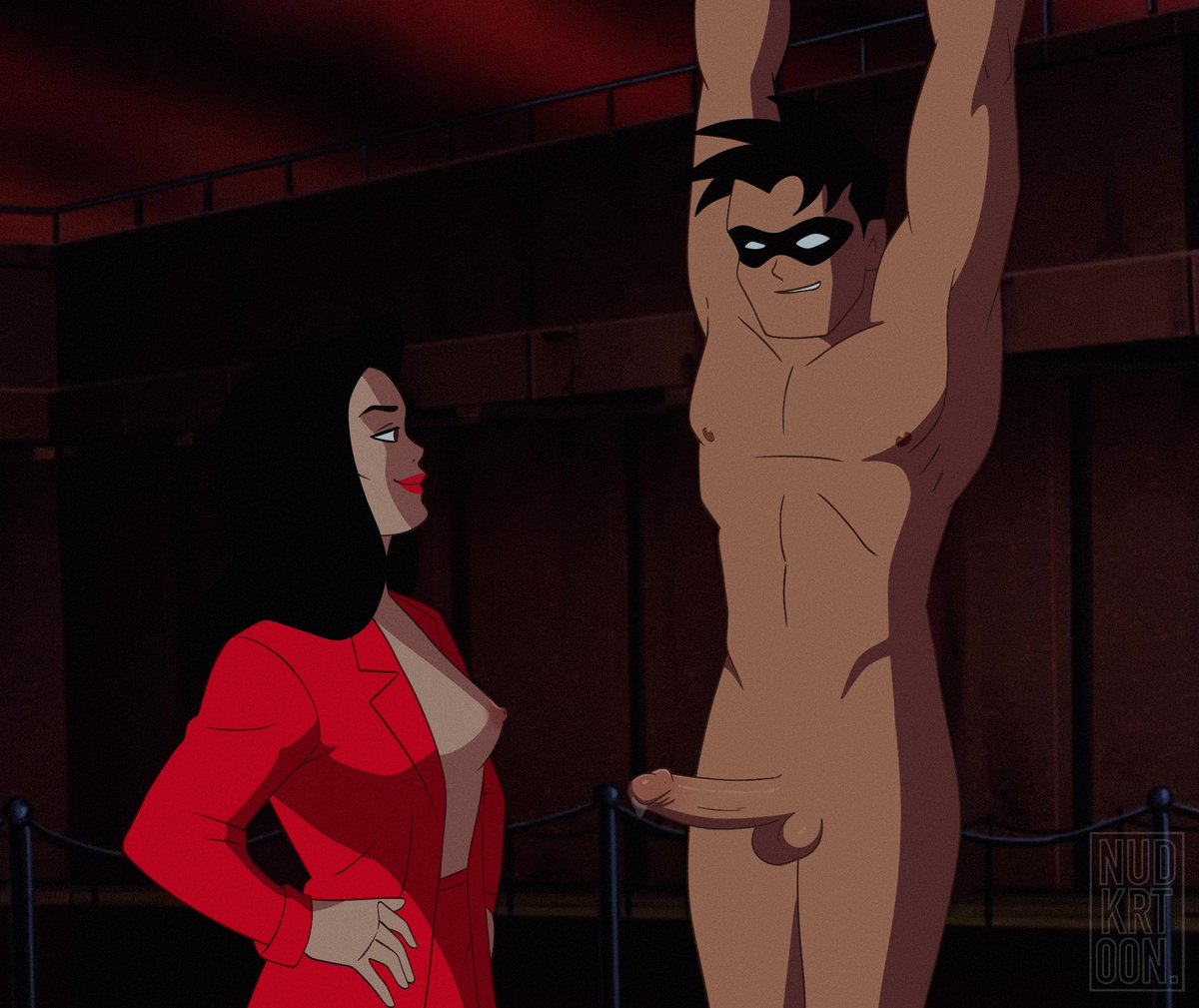 armpit armpits batman:_the_animated_series batman_(series) captured dc dc_comics dcau dick_grayson female male mask_only masked_male nudkrt00n robin_(dc) robin_(dick_grayson)