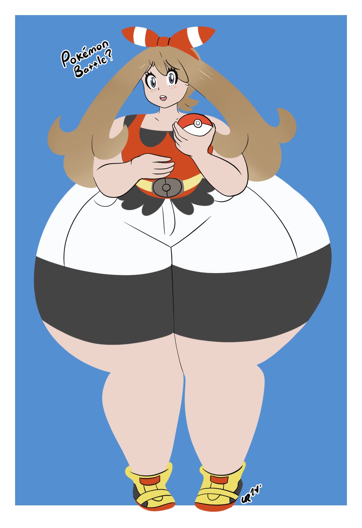 1girls ass ass_focus big_ass bottom_heavy brown_hair fat_ass female female_focus female_only giant_ass gigantic_ass huge_ass huge_thighs hyper hyper_ass hyper_hips hyper_thighs massive_ass massive_thighs may_(pokemon) may_(pokemon_oras) nintendo pokemon pokemon_oras solo thick_ass thick_thighs unknownrez wide_hips