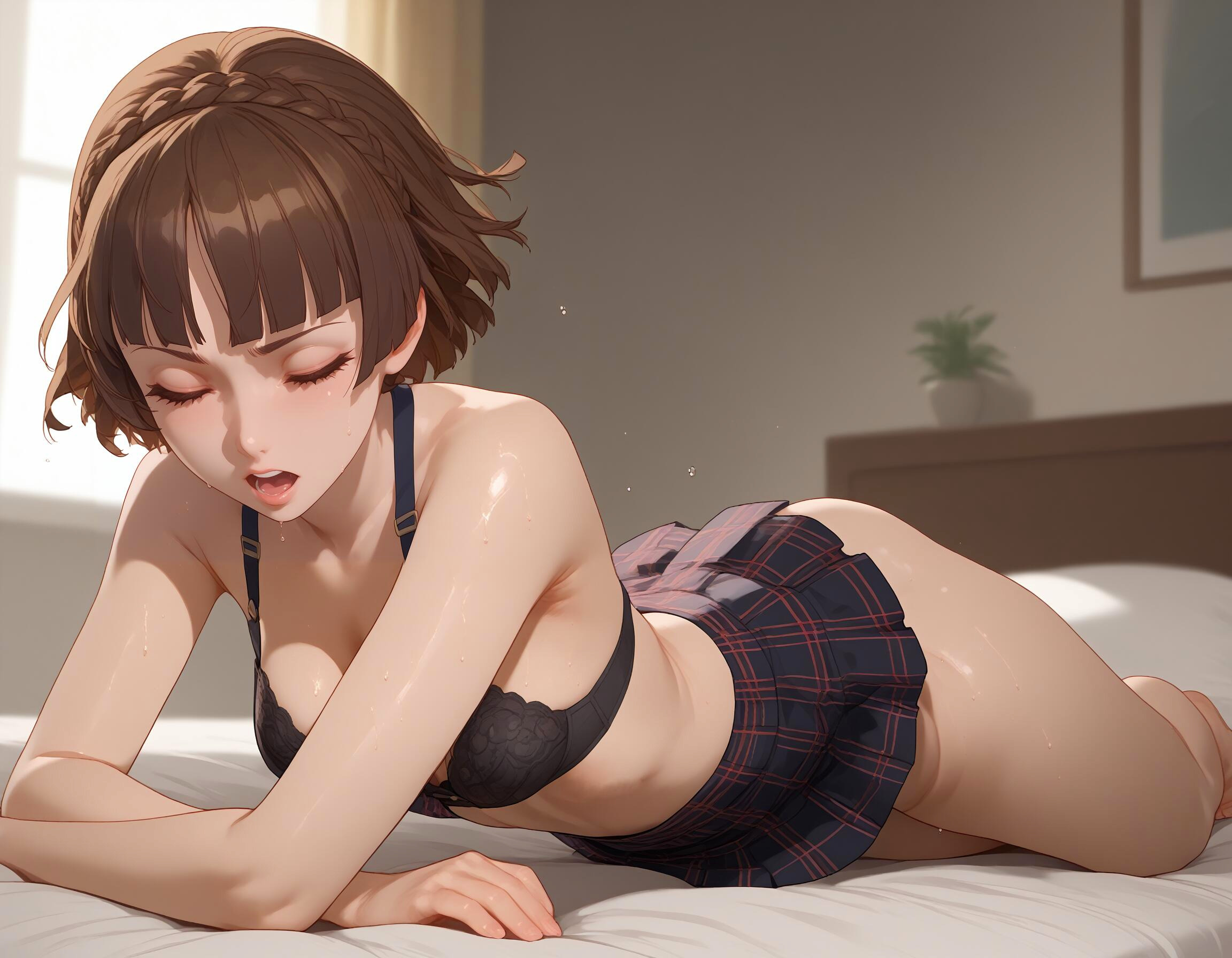 1girls, ai generated, ass, breasts, female, huge ass, makoto niijima, medium breasts, persona, persona 5, solo, tagme, thick thighs, vizzored, wide hips