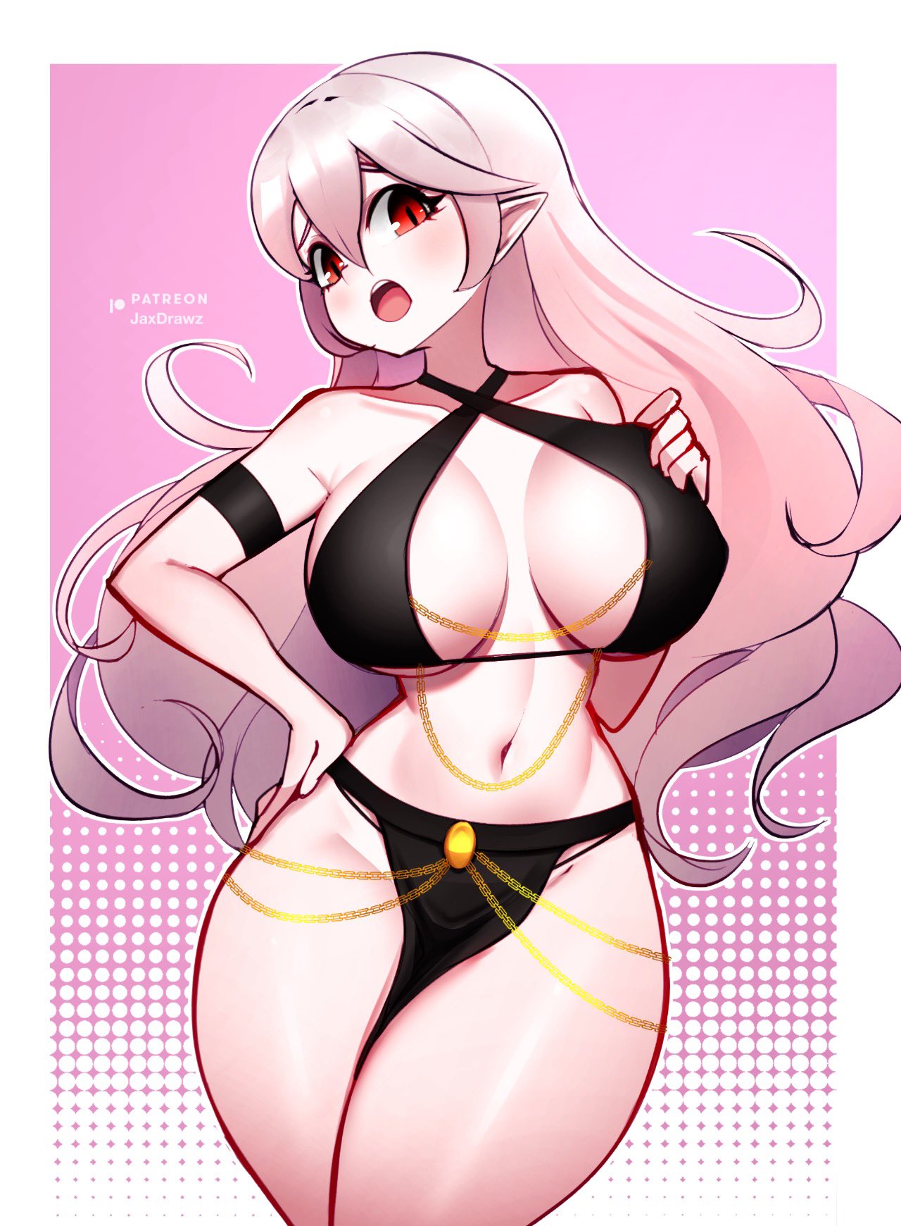 1girls alternate_costume breasts corrin_(fire_emblem) corrin_(fire_emblem)_(female) female female_only fire_emblem fire_emblem_fates jaxartdump nintendo open_mouth pointy_ears red_eyes revealing_clothes skimpy_clothes solo yomorio_lingerie